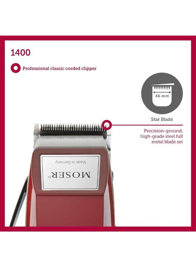 موزر Professional Corded Men's Hair Clipper 5 x 6.9 x 17. 5 cm 1400-0150 Red - Image 2