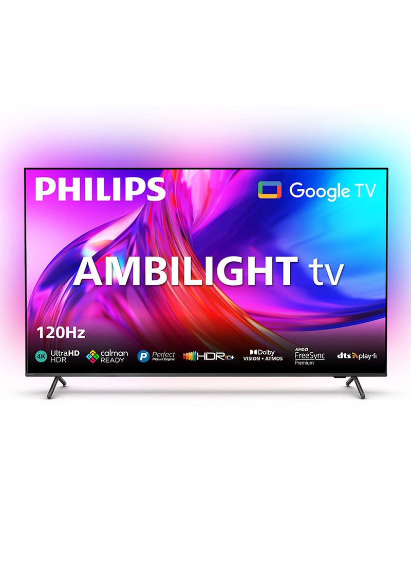 PHILIPS 50 INCH AMBILIGHT PREMIUM GOOGLE TV |120 HZ REFRESH RATE |AI PROCESSOR| DOLBY VISION |DOLBY ATMOS| DTS PLAY-FI | MICRO DIMMING PRO | HDR 10+ | HLG | CALAMAN READY |4K UHD | 50PUT8808|
Visit the Philips Store 50PUT8808 Black - Image 1