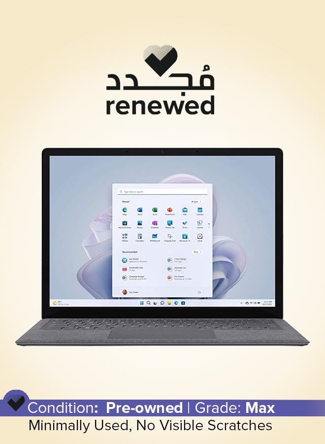 مايكروسوفت Renewed - Surface Laptop 5 With 13.5-Inch Touch Display, Intel Core i5 12th Gen/16GB RAM/256GB SSD/Windows 11 English Platinum - Image 1