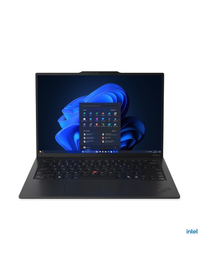 لينوفو لابتوب الأعمال ThinkPad X1 Carbon الجيل 13 إصدار Aura، شاشة تعمل باللمس WUXGA مقاس 14"، معالج Intel Core Ultra 7 258V، ذاكرة RAM 32GB LPDDR5x، قرص SSD PCIe 5.0 سعة 1TB، رسومات Intel Arc 140V، لوحة مفاتيح مضاءة باللونين الإنجليزي والعربي. - Image 1