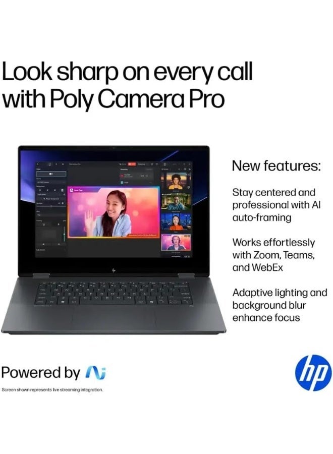 HP OmniBook X Flip 16" 2-in-1 Copilot+ AI PC Laptop,32GB RAM 1TB SSD, 2K 400nits Touch, Intel Evo 8-Core Ultra 7 258V(>Ultra 9 185H), Backlit KB, Win11 Home English Eclipse Gray - Image 4