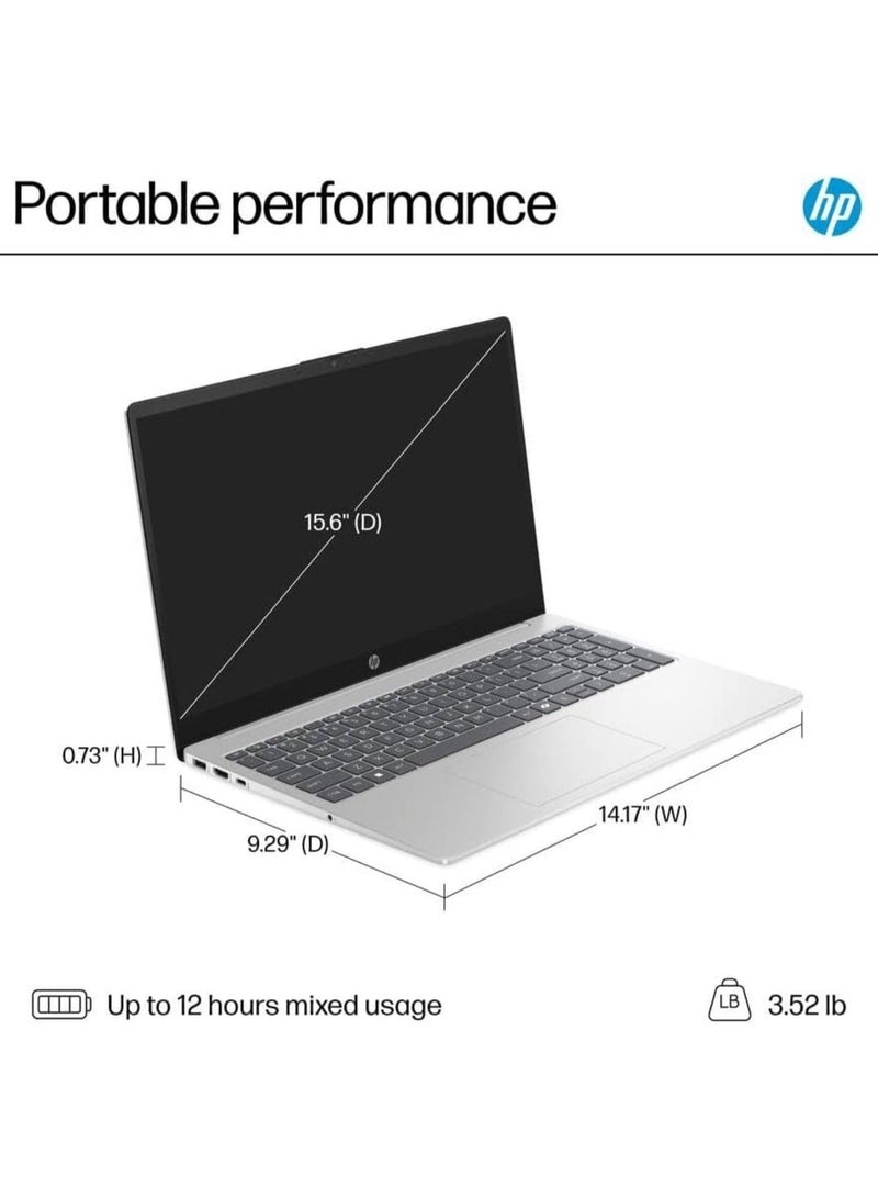 HP OmniBook 3 Copilot+ 15.6" FHD Touch Laptop, AMD Ryzen 5 AI 5 330, 16GB DDR5 RAM, 1TB SSD, AI Smart Features, Wi-Fi 6, Windows 11 Home, Glacier Silver, 2025 English Glacier Silver - Image 5