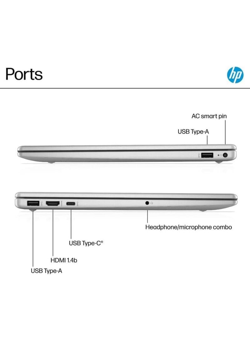 HP OmniBook 3 Copilot+ 15.6" FHD Touch Laptop, AMD Ryzen 5 AI 5 330, 16GB DDR5 RAM, 1TB SSD, AI Smart Features, Wi-Fi 6, Windows 11 Home, Glacier Silver, 2025 English Glacier Silver - Image 5