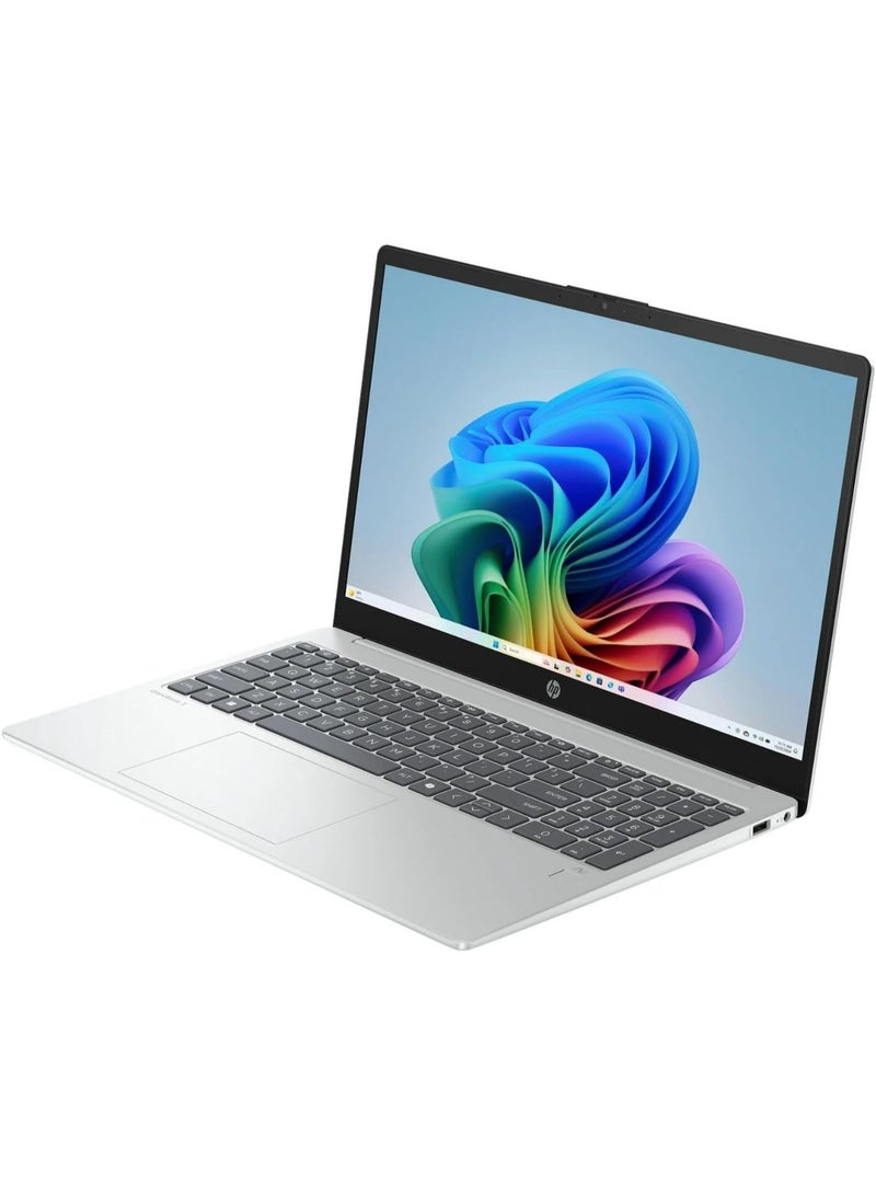 HP OmniBook 3 Copilot+ 15.6" FHD Touch Laptop, AMD Ryzen 5 AI 5 330, 16GB DDR5 RAM, 1TB SSD, AI Smart Features, Wi-Fi 6, Windows 11 Home, Glacier Silver, 2025 English Glacier Silver - Image 3