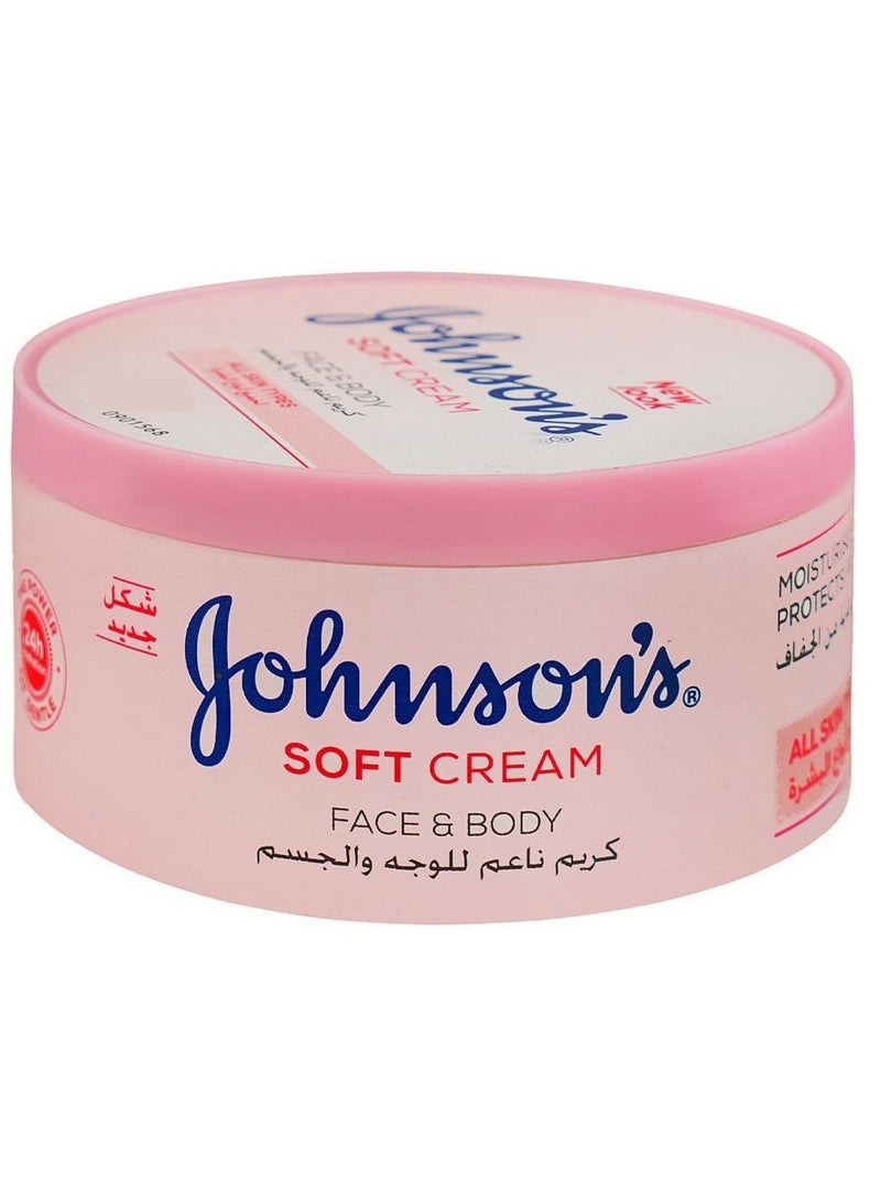 Johnson & Johnson 24 Hour Moisture Soft Cream For Face & Body - 300ml - Image 1