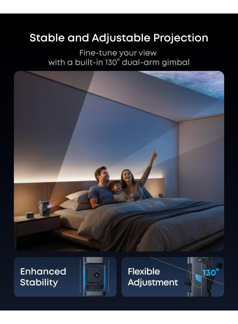 نيبولا soundcore Nebula P1 Portable Projector with Detachable Speakers,650 ANSI Lumens,1080P Full HD,20W Truly 2.0 Surround Sound,Dolby Audio,130° Built-inGimbal,Auto Adjustment,180" Big Screen D2431 Black - Image 5