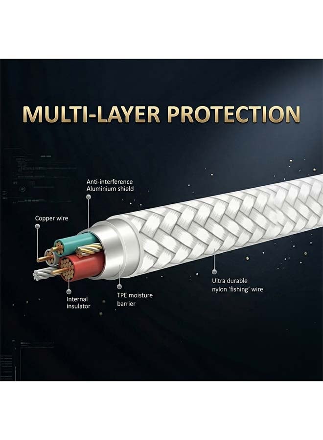 ماي كاندي C-B210TR كابل شفاف USB-C إلى لايتنينج معتمد MFi للشحن السريع 60 واط بطول 1.2 متر، أبيض - Image 5