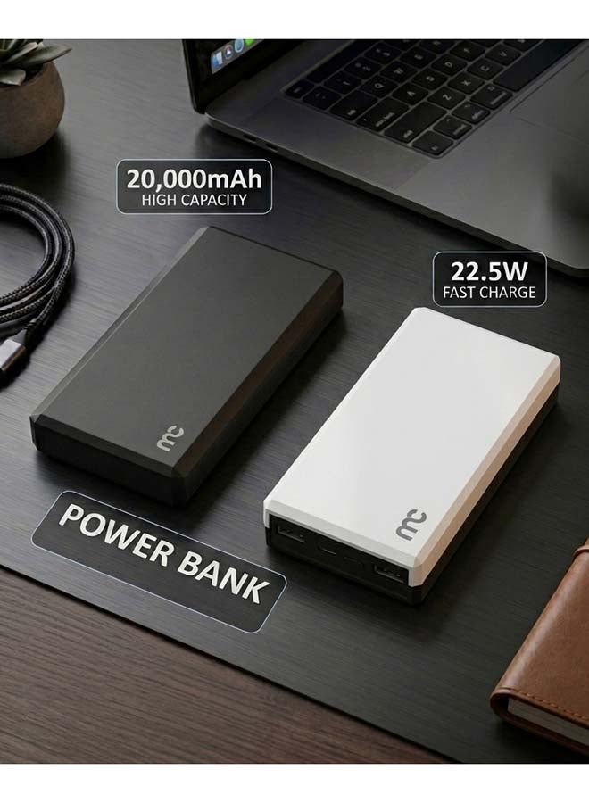 ماي كاندي PB-C250 باور بانك 20000 مللي أمبير 22.5 واط USB-C PD للشحن السريع، أبيض - Image 3