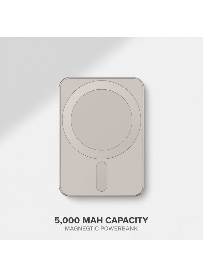 ماي كاندي PB-D250M Mini MagPower باور بانك مغناطيسي لاسلكي 5000 مللي أمبير 15 واط، تيتانيوم - Image 4