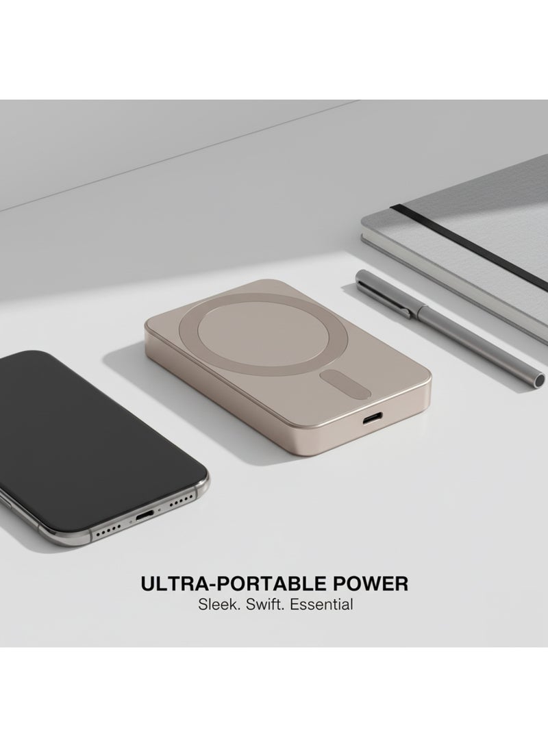 ماي كاندي PB-D250M Mini MagPower باور بانك مغناطيسي لاسلكي 5000 مللي أمبير 15 واط، تيتانيوم - Image 3