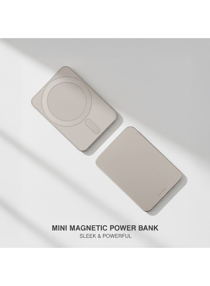 ماي كاندي PB-D250M Mini MagPower باور بانك مغناطيسي لاسلكي 5000 مللي أمبير 15 واط، تيتانيوم - Image 2