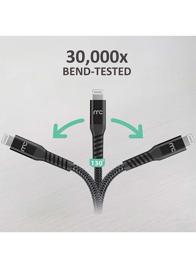 ماي كاندي كابل شحن ونقل بيانات USB-A إلى لايتنينج معتمد MFi بطول 1.2 متر وقدرة 18 واط، أسود - Image 5