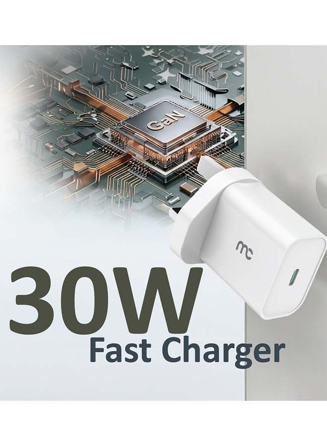 ماي كاندي TC-D25 شاحن جداري سريع USB-C PD بقدرة 25 واط للأيفون وسامسونج وأجهزة USB-C، أبيض - Image 3