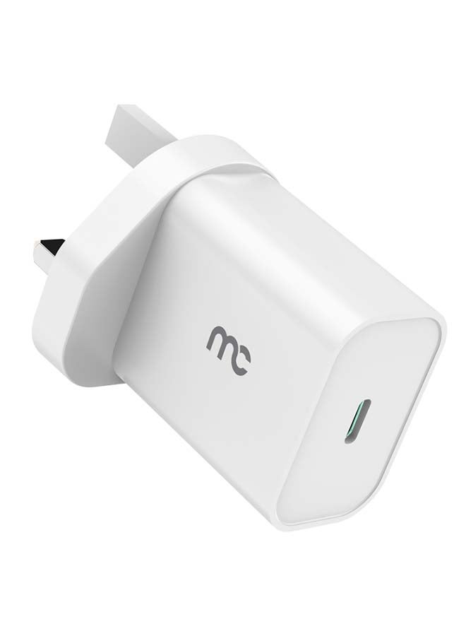 ماي كاندي TC-D25 شاحن جداري سريع USB-C PD بقدرة 25 واط للأيفون وسامسونج وأجهزة USB-C، أبيض - Image 2