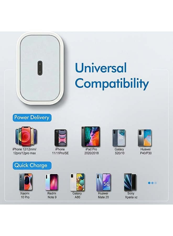 ماي كاندي TC-D25 شاحن جداري سريع USB-C PD بقدرة 25 واط للأيفون وسامسونج وأجهزة USB-C، أبيض - Image 5