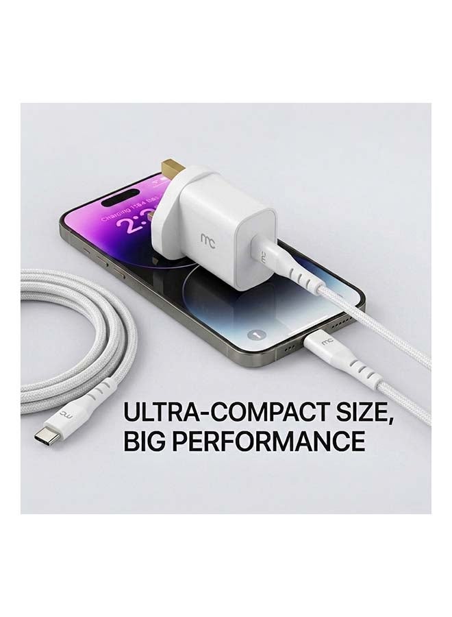 ماي كاندي شاحن حائط سريع Tc-D33 33W Usb-C Pd لأجهزة Iphone و Samsung وأجهزة Usb-C، أبيض - Image 4