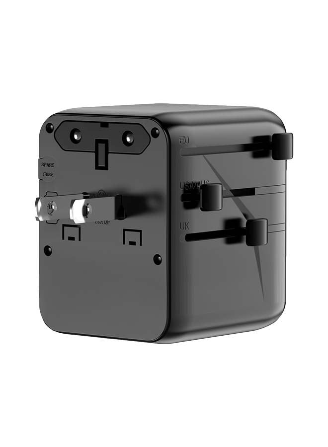 ماي كاندي محول سفر عالمي 25 واط Gan III مع 2 منفذ USB-C و USB-A، قابس عالمي، أسود - Image 1