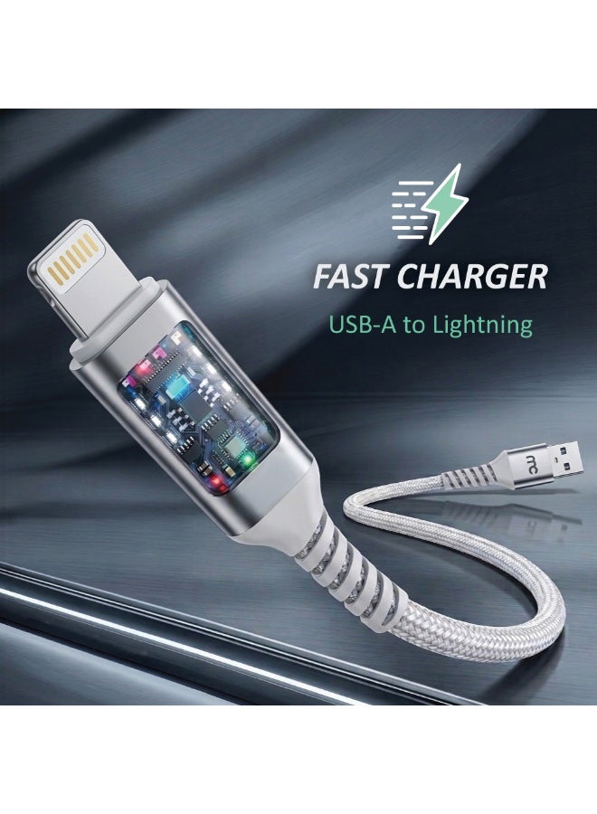 ماي كاندي C-C101A2L كابل شحن ونقل بيانات USB-A إلى لايتنينج، أبيض - Image 1