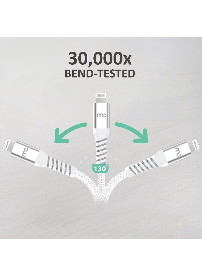 ماي كاندي C-C101A2L كابل شحن ونقل بيانات USB-A إلى لايتنينج، أبيض - Image 3