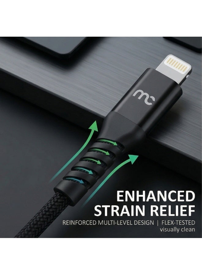ماي كاندي C-C101A2L كابل شحن ونقل بيانات USB-A إلى لايتنينج، أسود - Image 4