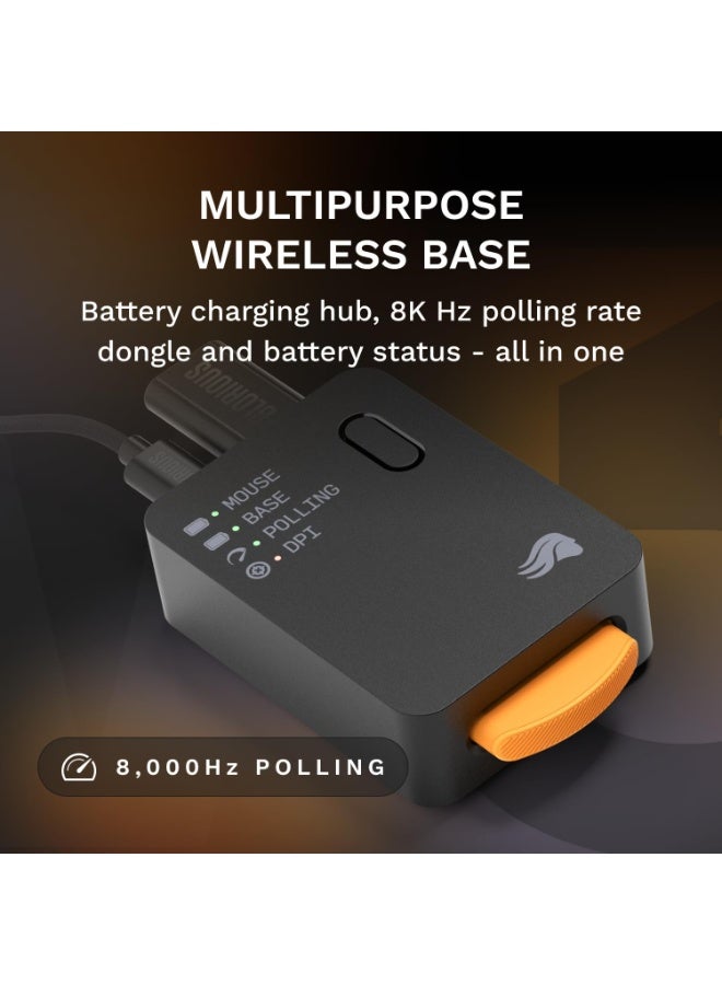 Glorious Gaming Model O3 Wireless Gaming Mouse - InfinitePlay Swappable Battery System, 8k Polling, 130M Click Optical Switches, Ultralight 66g, 30K DPI Optical Sensor, RGB - Black - Image 5