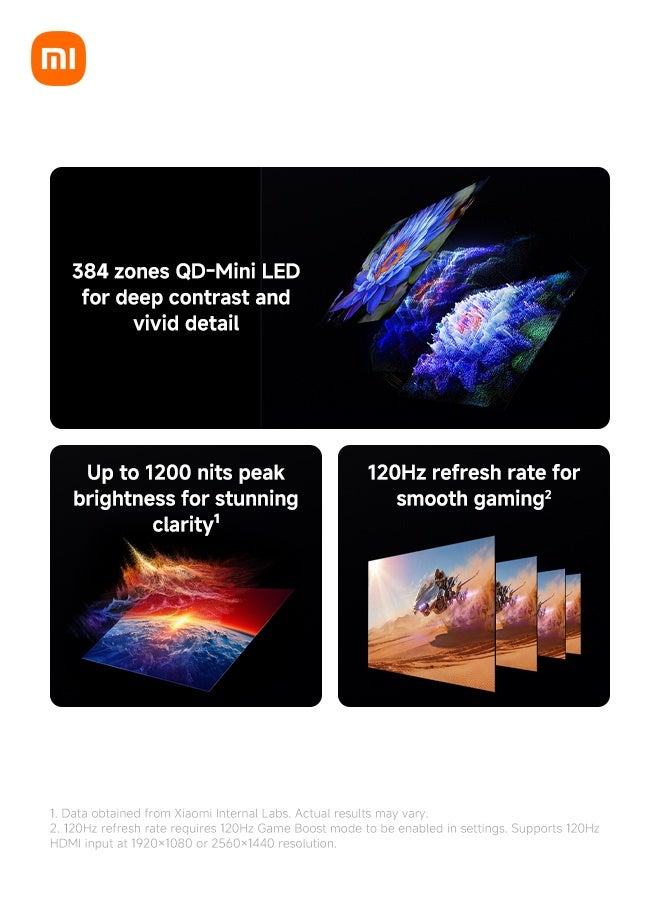 Xiaomi TV S Mini LED 65" 2026, QLED Mini LED, 4K UHD, Smart TV with Google TV, HDR10+, Triple Tuner, DVB T2, 60Hz with 120Hz Game Boost Mode, MEMC, Dolby Audio, Airplay 2 L65MC-SME Black - Image 3