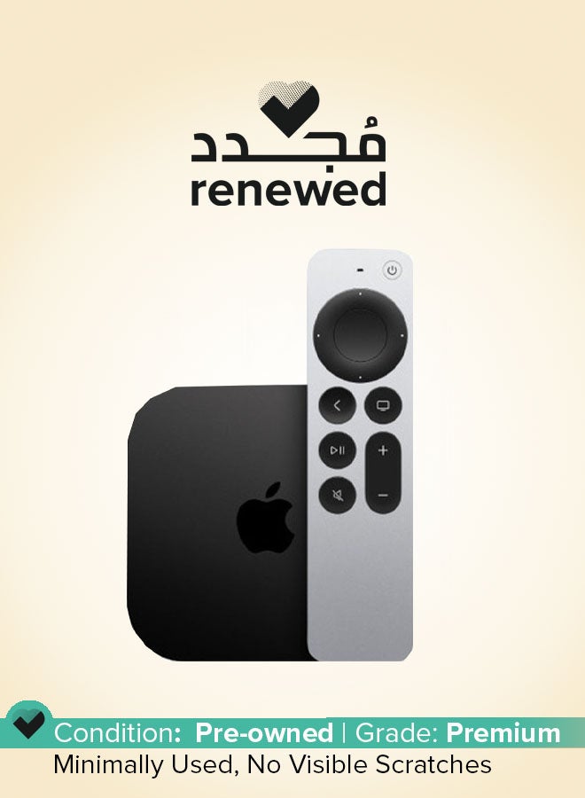 ابل  Renewed - TV 4K Wi‑Fi + Ethernet With 128GB Storage, 3rd Gen Black - Image 1