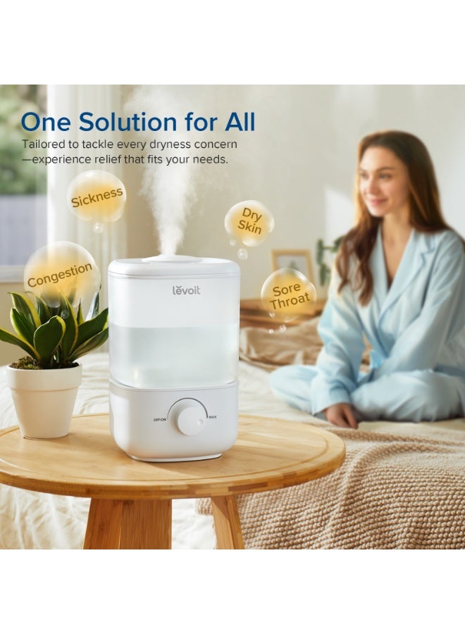 LEVOIT Humidifier for Bedroom, Ultra-Quiet 23dB, Easy to Fill & Clean, Cool Mist Air Humidifier for Home, Baby Nursery & Plants with 360° Rotation Nozzle, Auto Shut-off and Top Fill, Up to 25H Classic 160 white - Image 3