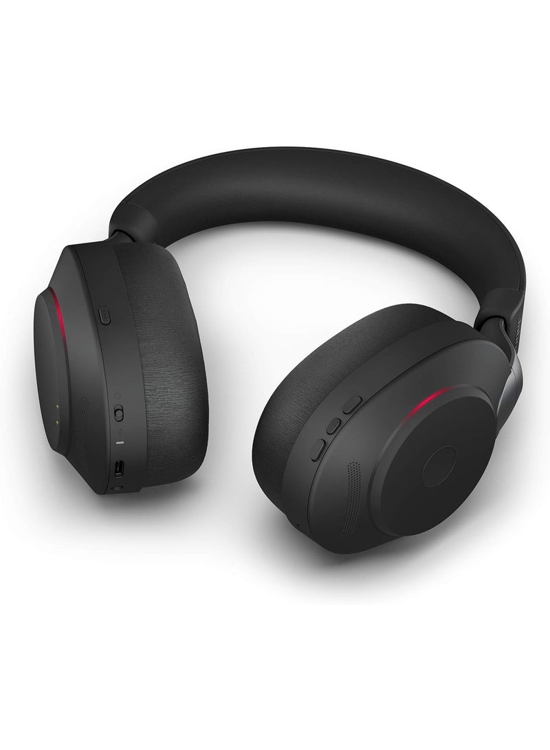 Jabra Evolve2 85 Link380a UC Stereo Wireless Over‑Ear Headset – ANC, 10‑Mic Array, 40 mm Speakers, Bluetooth 5.0, USB‑A/3.5 mm, 37 Hr Battery, Microsoft Teams Certified, Carry Case & Charging Stand | 28599‑999‑989 Black - Image 3