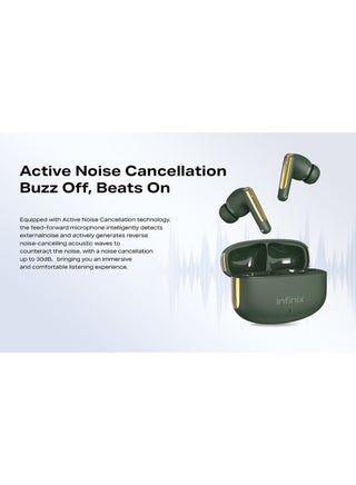 Wireless Earbuds – TWS Bluetooth 5.4 ANC Earbuds with Quad Mic ENC, 35 Hours Playtime, Low Latency Gaming Mode, IPX4 Water Resistant, 13mm Drivers, Charging Case – True Wireless Earbuds for iPhone, Samsung, Android – Green - view 3