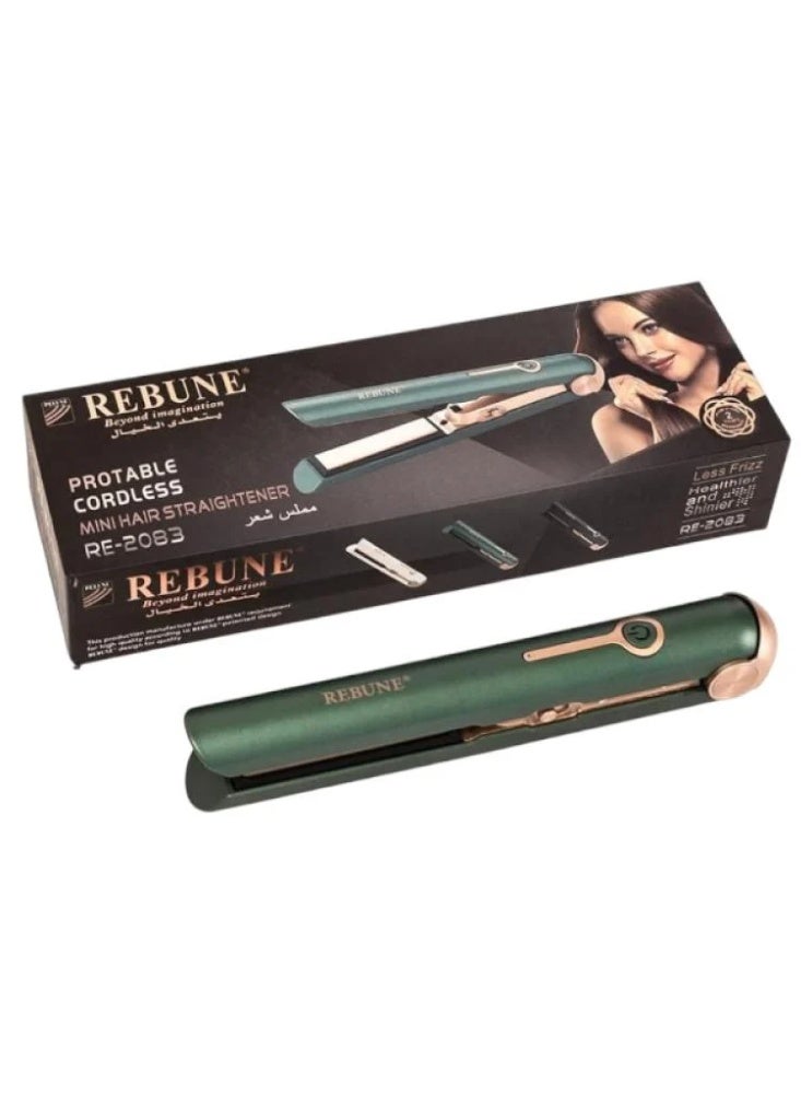 Mini Cordless Ceramic Hair Straightener – Rechargeable – RE-2083 (Random Color)