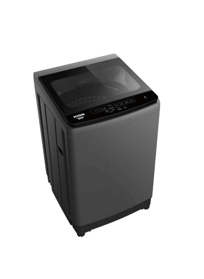 Kion Top Load Washing Machine – 10 Kg – Fully Automatic – 8 Wash Programs – Stainless Steel Drum 10 kg KWM100/2039JW black - Image 1