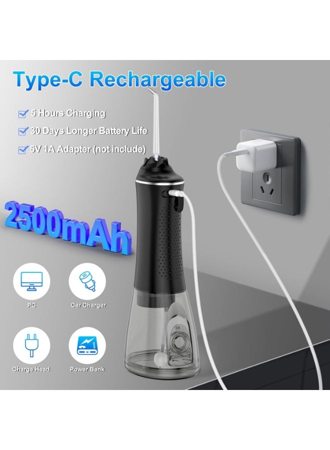 إتش تو أو فلوس Water Flosser Cordless Professional Dental Oral Irrigator, Portable & Rechargeable Teeth Cleaner Picks 300ML IPX7 Waterproof Waterflosser Flossing Machine for Home Travel - Image 5