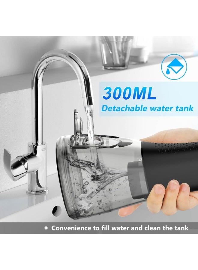 إتش تو أو فلوس Water Flosser Cordless Professional Dental Oral Irrigator, Portable & Rechargeable Teeth Cleaner Picks 300ML IPX7 Waterproof Waterflosser Flossing Machine for Home Travel - Image 4