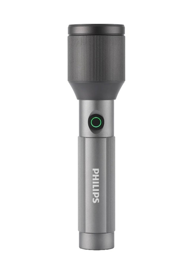 PHILIPS Rechargeable LED Flashlight Torch | 1000 Lumens High Brightness | Aircraft Aluminium Alloy Body | Zoom Adjustable Beam 900m Range | 2000mAh Battery | Model SFL2142/56 | 2 Year Warranty grey - Image 2