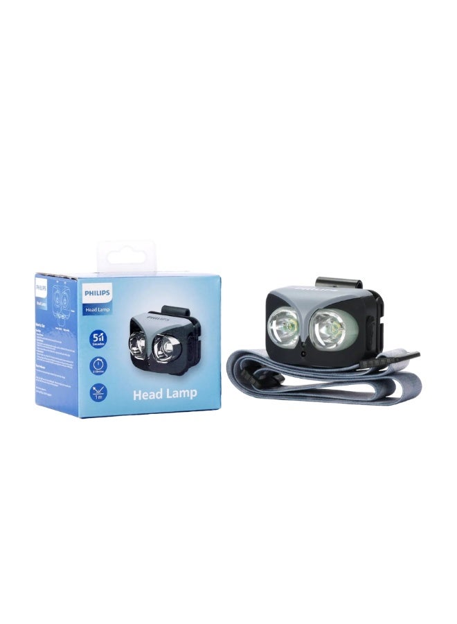 فيليبس PHILIPS Rechargeable LED Headlamp | 450 Lumens Brightness | Smart Gesture Control Hands-Free | 5 Lighting Modes | 1000mAh Battery Long Runtime | Model SFL3342RH/56 | 2 Year Warranty SFL3342RH/56 Grey - Image 2