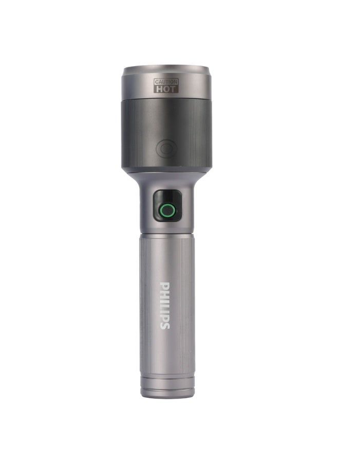 PHILIPS Rechargeable LED Flashlight Torch | 2500 Lumens Ultra High Brightness | Aircraft Aluminium Alloy Body | Zoom Adjustable Beam 860m Range | 9000mAh Battery | Model SFL5102/56 | 2 Year Warranty GREY - Image 2