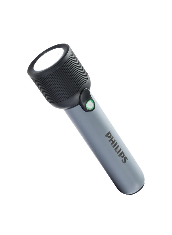PHILIPS  Rechargeable LED Flashlight 400 Lumens | 150m Long Range Torch | USB‑C Charging | 2000mAh Battery | IP44 Waterproof | Stepless Dimming | Compact Portable Torch SFL1181/56 Grey - Image 2