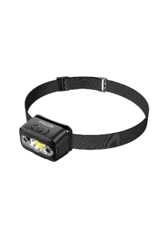 فيليبس PHILIPS  Rechargeable LED Headlamp 220 Lumens | 100m Beam Range | 10 Light Modes | USB‑C Charging | Gesture Sensor Control | IPX4 Waterproof | Adjustable Headlight Torch SFL3153RH SFL3153 Black - Image 1
