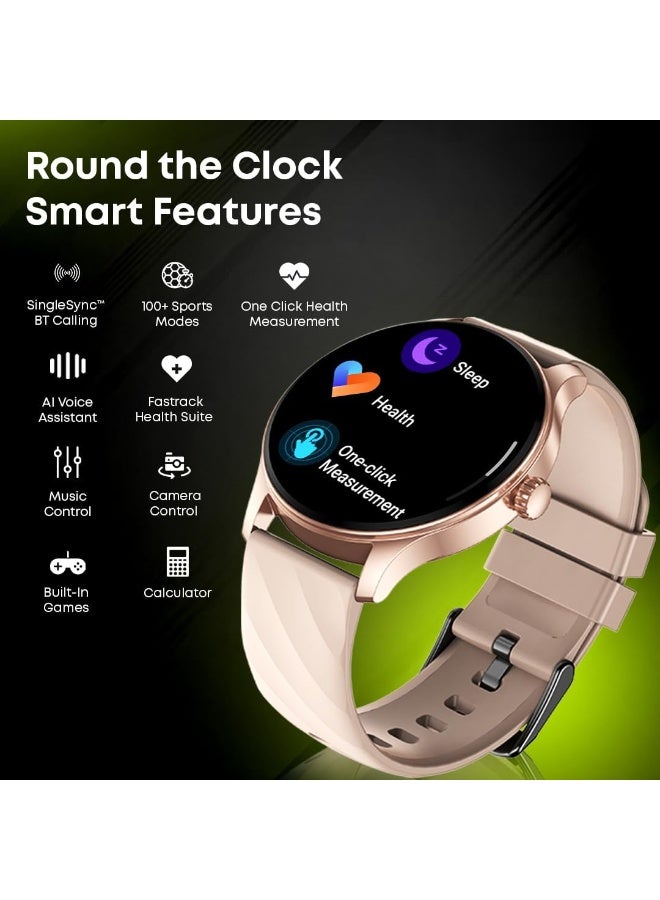 Fastrack Limitless FX1 Smartwatch with 1.38" HD Display|SingleSync BT Calling|AI Voice Assistant|100+ Sports Modes and Watchfaces|Upto 5 Day Battery Life Black - Image 2