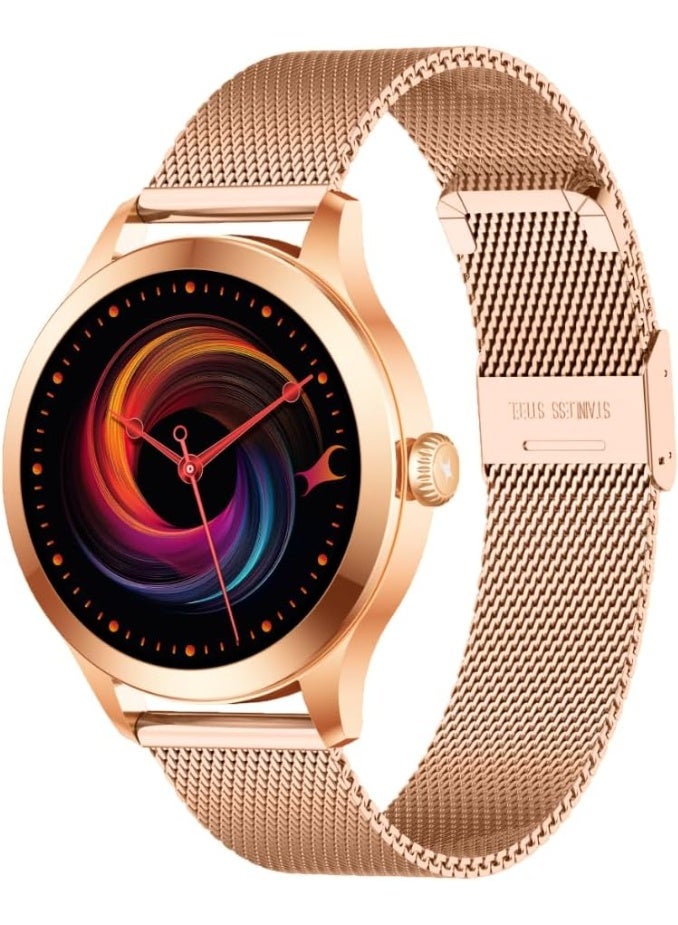 fastrack Titan Fastrack Vybe Women'S Smart Watch 1.19" Amoled Round, Health Suite, Women'S Health, BT Calling, Metal Rose Gold - Image 1
