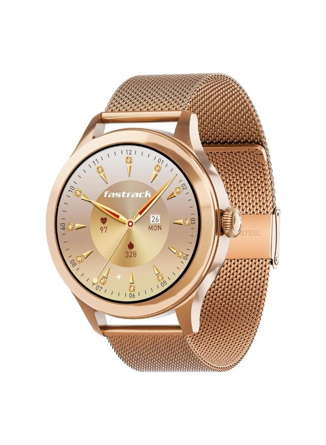 fastrack Titan Fastrack Vybe Women'S Smart Watch 1.19" Amoled Round, Health Suite, Women'S Health, BT Calling, Metal Rose Gold - Image 4