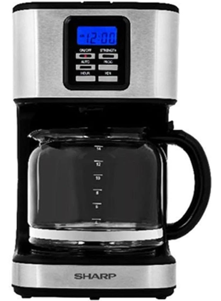 Sharp 950W 15 Cup 12 Hours Programmable Coffee Maker with 1.8L Glass Keep Warm Feature for Drip Coffee HMDX41S3 1.8 L 950 W HM-DX41-S3 Black - Image 1