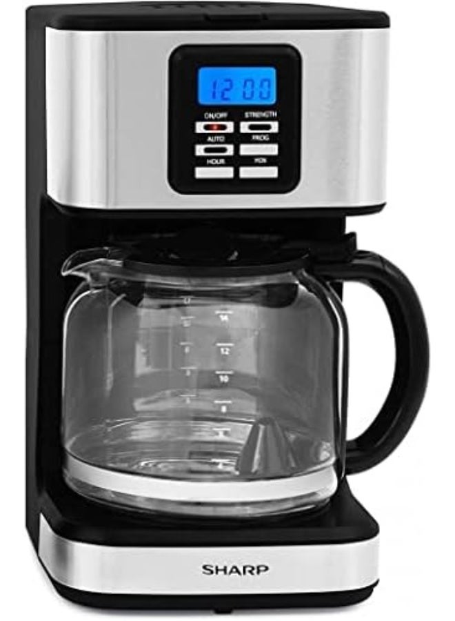 Sharp 950W 15 Cup 12 Hours Programmable Coffee Maker with 1.8L Glass Keep Warm Feature for Drip Coffee HMDX41S3 1.8 L 950 W HM-DX41-S3 Black - Image 3