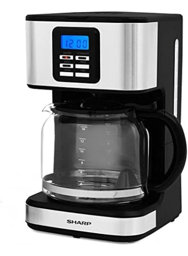 Sharp 950W 15 Cup 12 Hours Programmable Coffee Maker with 1.8L Glass Keep Warm Feature for Drip Coffee HMDX41S3 1.8 L 950 W HM-DX41-S3 Black - Image 4