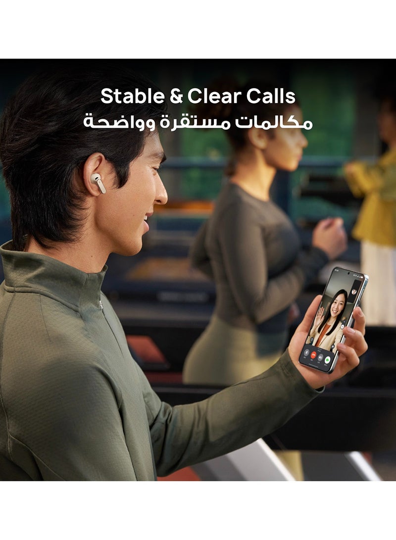هواوي فري بودز برو 5 سماعات أذن لاسلكية، إلغاء الضوضاء بالذكاء الاصطناعي مزدوج المحرك للأعمال والمكتب، ملائمة آمنة مع صوت غامر، مكالمات مستقرة، مقاومة للماء IP57 للرياضة، عمر بطارية طويل 38 ساعة، رمل - Image 4