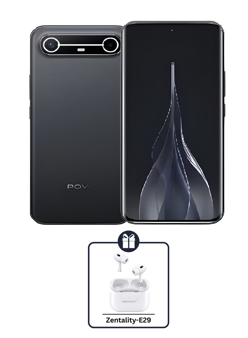 TECNO POVA Slim 5G Dual SIM Cool Black 8GB RAM 256GB 5G +  Zentality E29 Earbuds - Middle East Version - Image 1