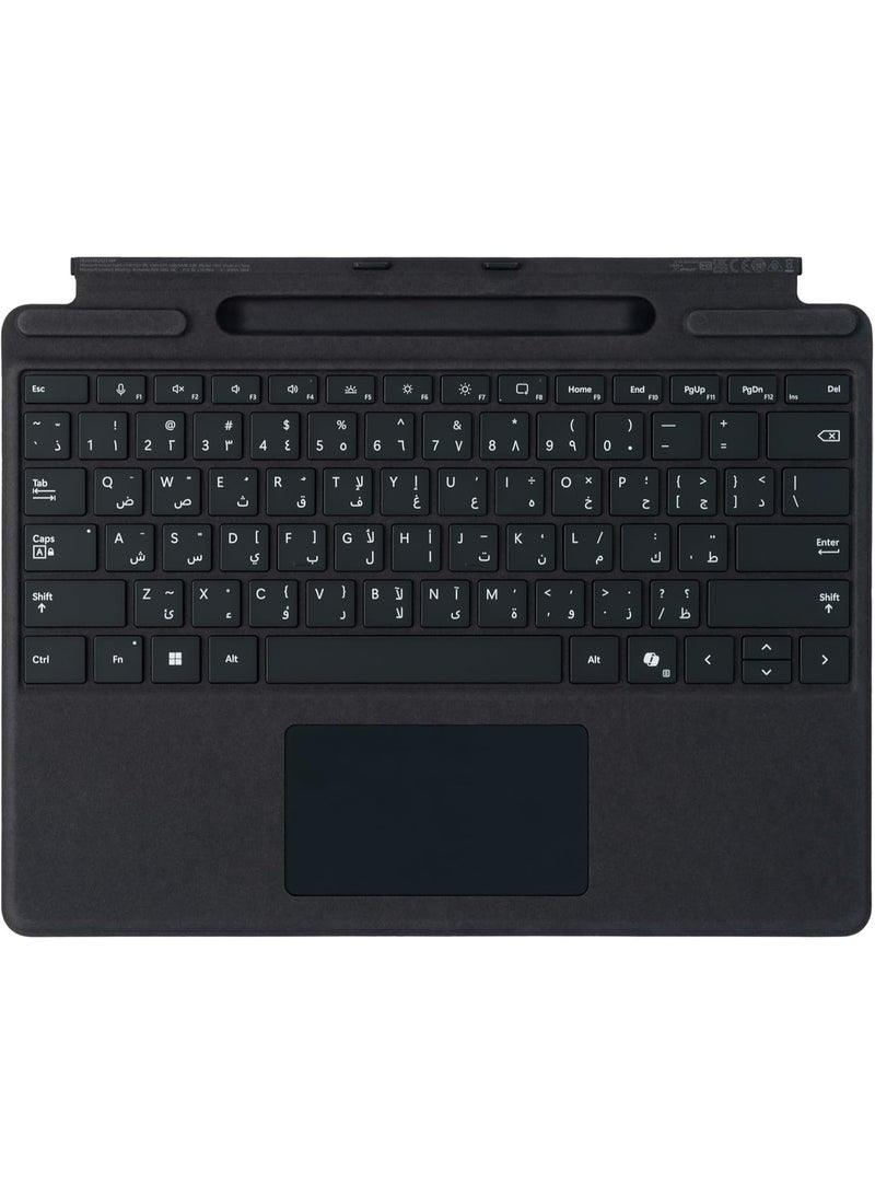 Surface Pro 13" Keyboard with Pen Storage, English/Arabic Layout, Backlit Keyboard, Compatible with Surface Pro 11th Edition / Surface Pro 9 / Surface Pro 8 black