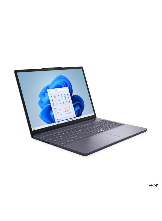 لينوفو لابتوب IdeaPad Slim 3 15ARP10 بشاشة IPS مقاس 15.3 بوصة بدقة WUXGA (1920x1200)، معالج AMD Ryzen 7 170، ذاكرة وصول عشوائي 16 جيجابايت DDR5، قرص صلب SSD سعة 512 جيجابايت، بطاقة رسومات AMD Radeon 680M، نظام التشغيل Windows 11 Home، يدعم اللغتين الإنجليزية والعربية، لون رمادي قمري الإنجليزية/العربية - Image 2