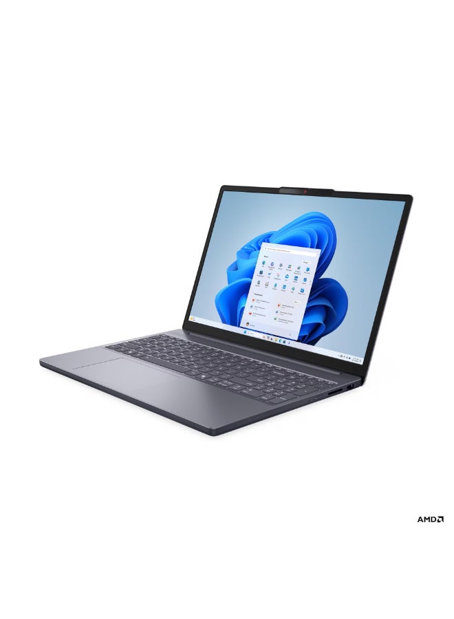 لينوفو لابتوب IdeaPad Slim 3 15ARP10 بشاشة IPS مقاس 15.3 بوصة بدقة WUXGA (1920x1200)، معالج AMD Ryzen 7 170، ذاكرة وصول عشوائي 16 جيجابايت DDR5، قرص صلب SSD سعة 512 جيجابايت، بطاقة رسومات AMD Radeon 680M، نظام التشغيل Windows 11 Home، يدعم اللغتين الإنجليزية والعربية، لون رمادي قمري الإنجليزية/العربية - Image 3